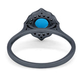 Floral Round Natural Stone Halo Ring