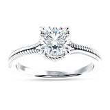 14K Gold IGI Certified Round 2 Carat Lab Grown Diamond Twisted Solitaire Ring