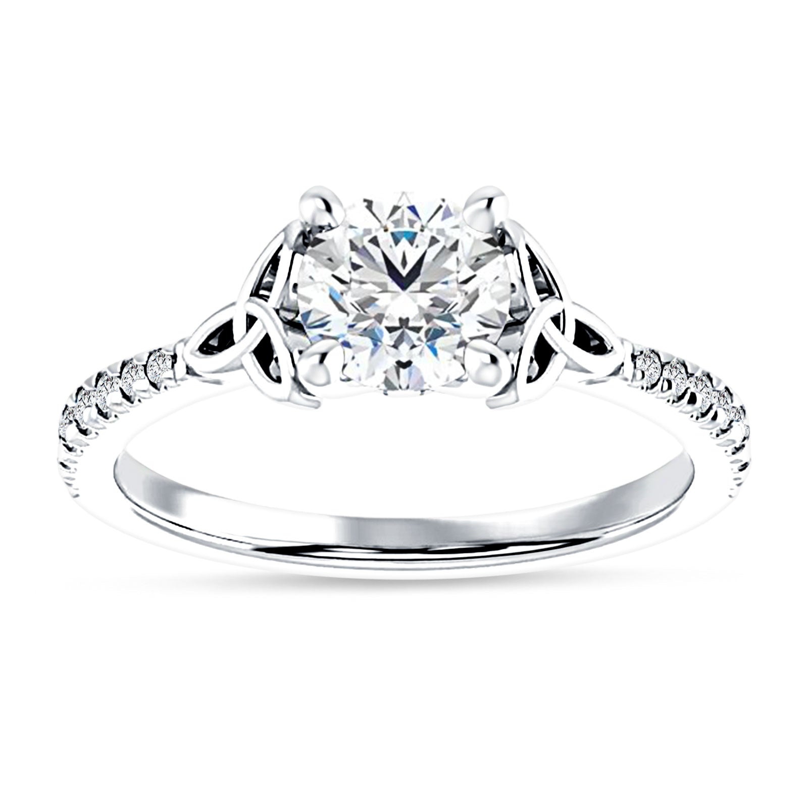10K Gold IGI Certified Round 2 Carat Lab Grown Diamond Art Deco Trinity Cluster Ring