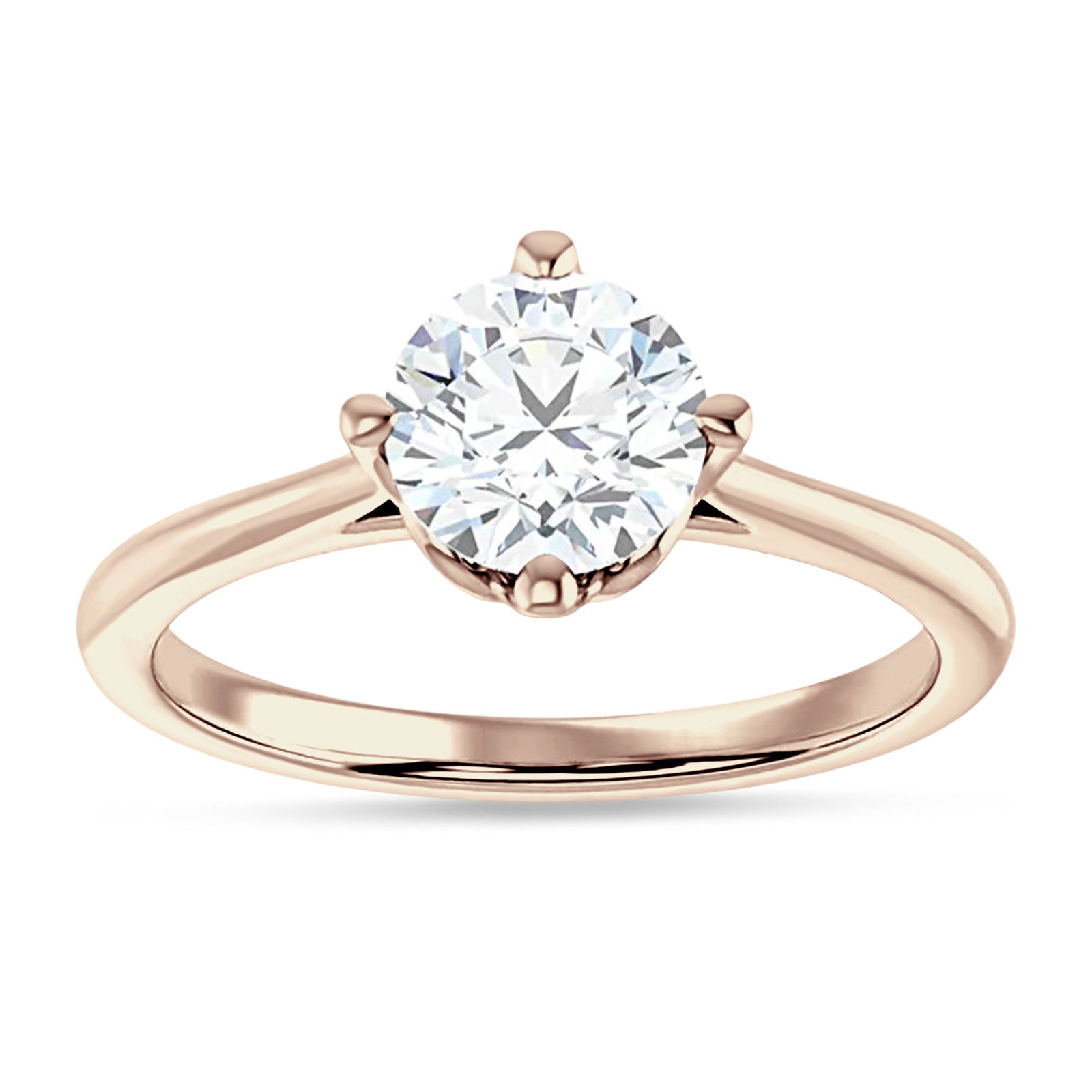 14K Gold IGI Certified Round 2 Carat Lab Grown Diamond Cathedral Solitaire Ring