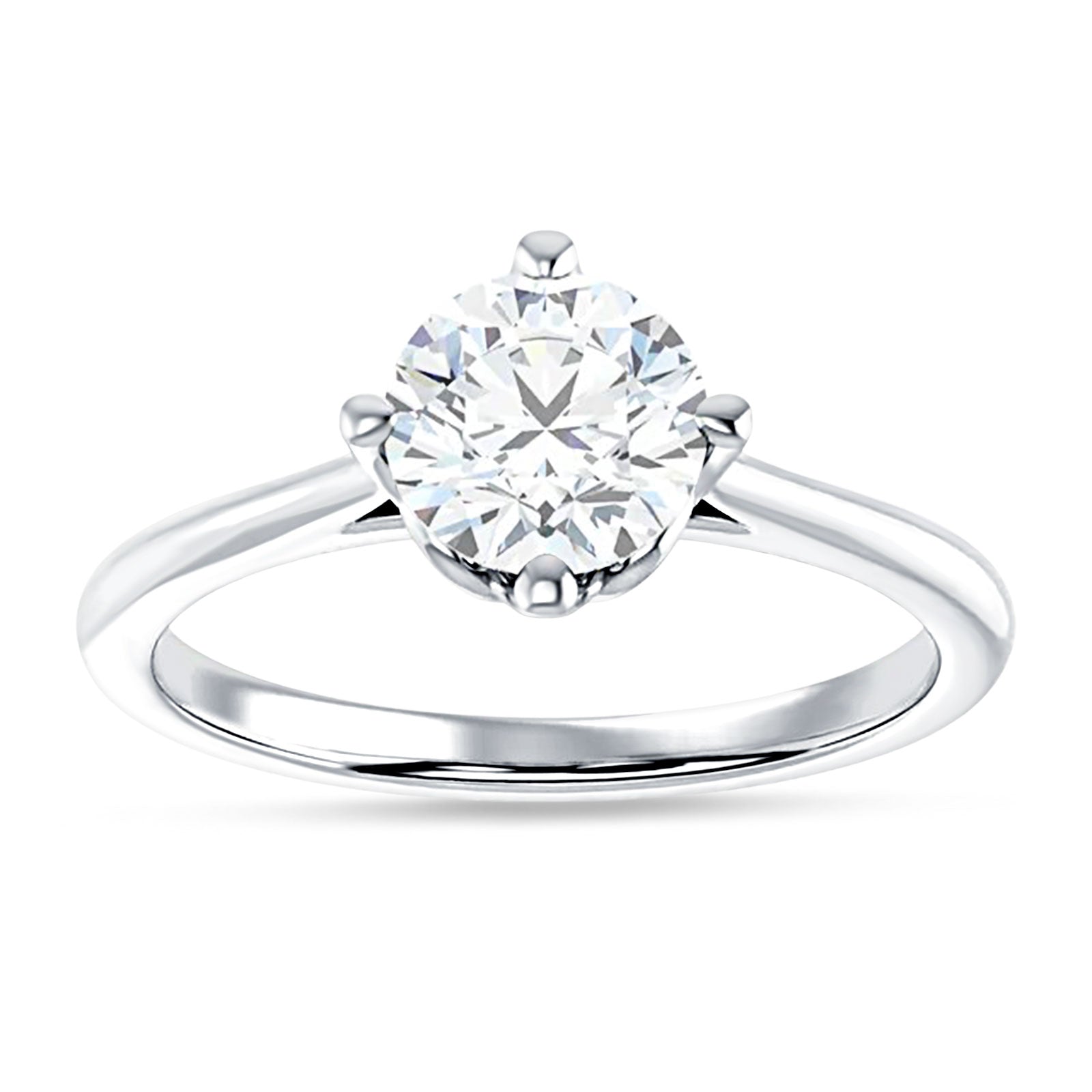 IGI Certified Round 3 Carat Lab Grown Diamond Cathedral Solitaire Ring
