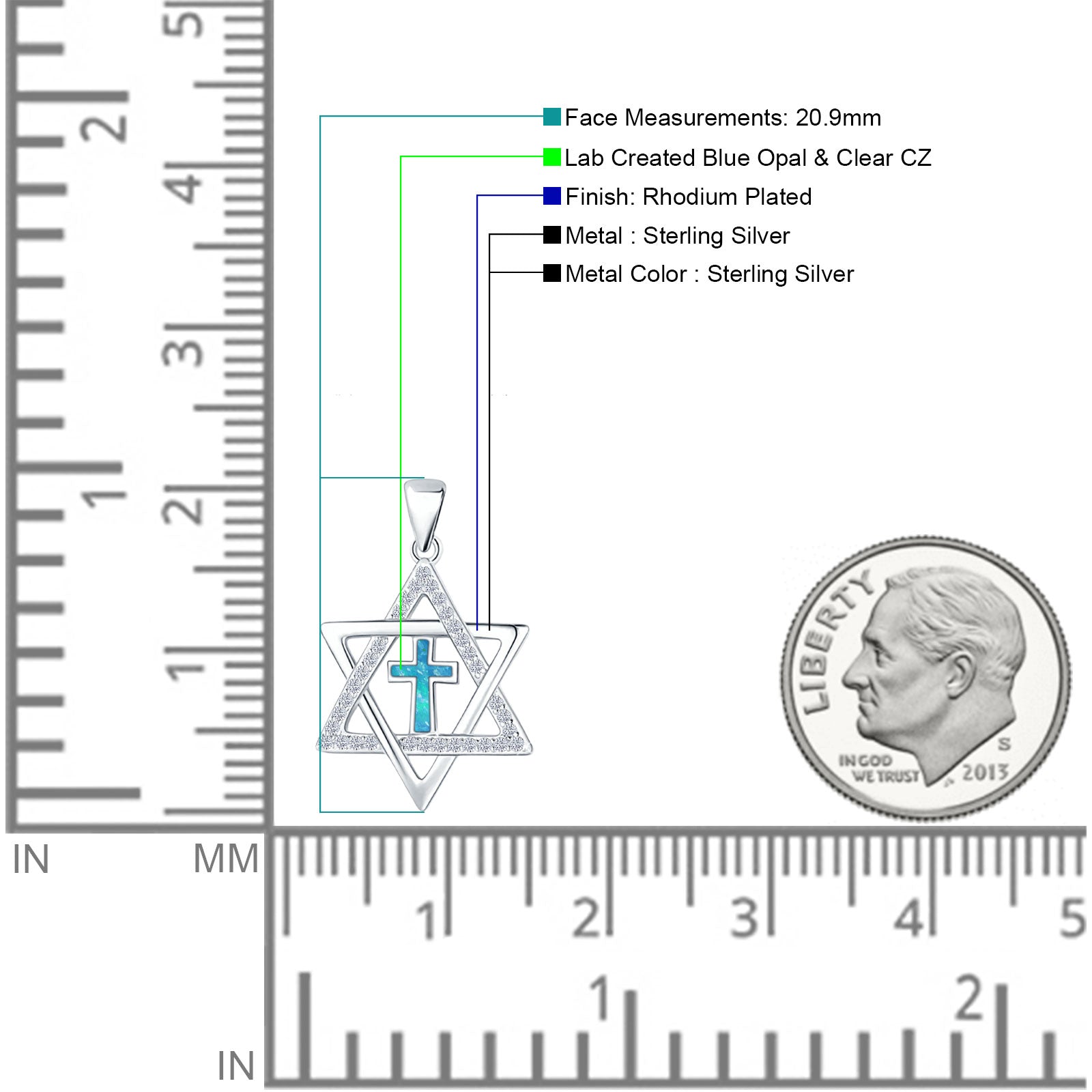 Star Of David & Cross Pendant