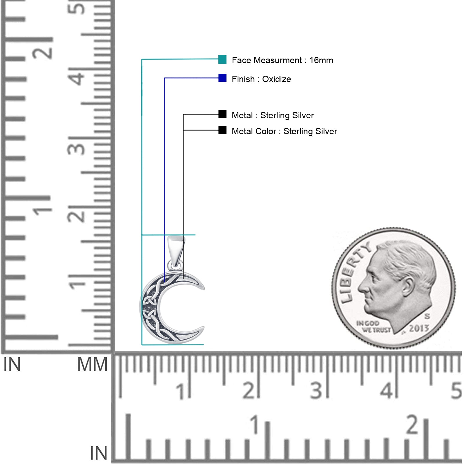 Celtic Moon Trinity Pendant