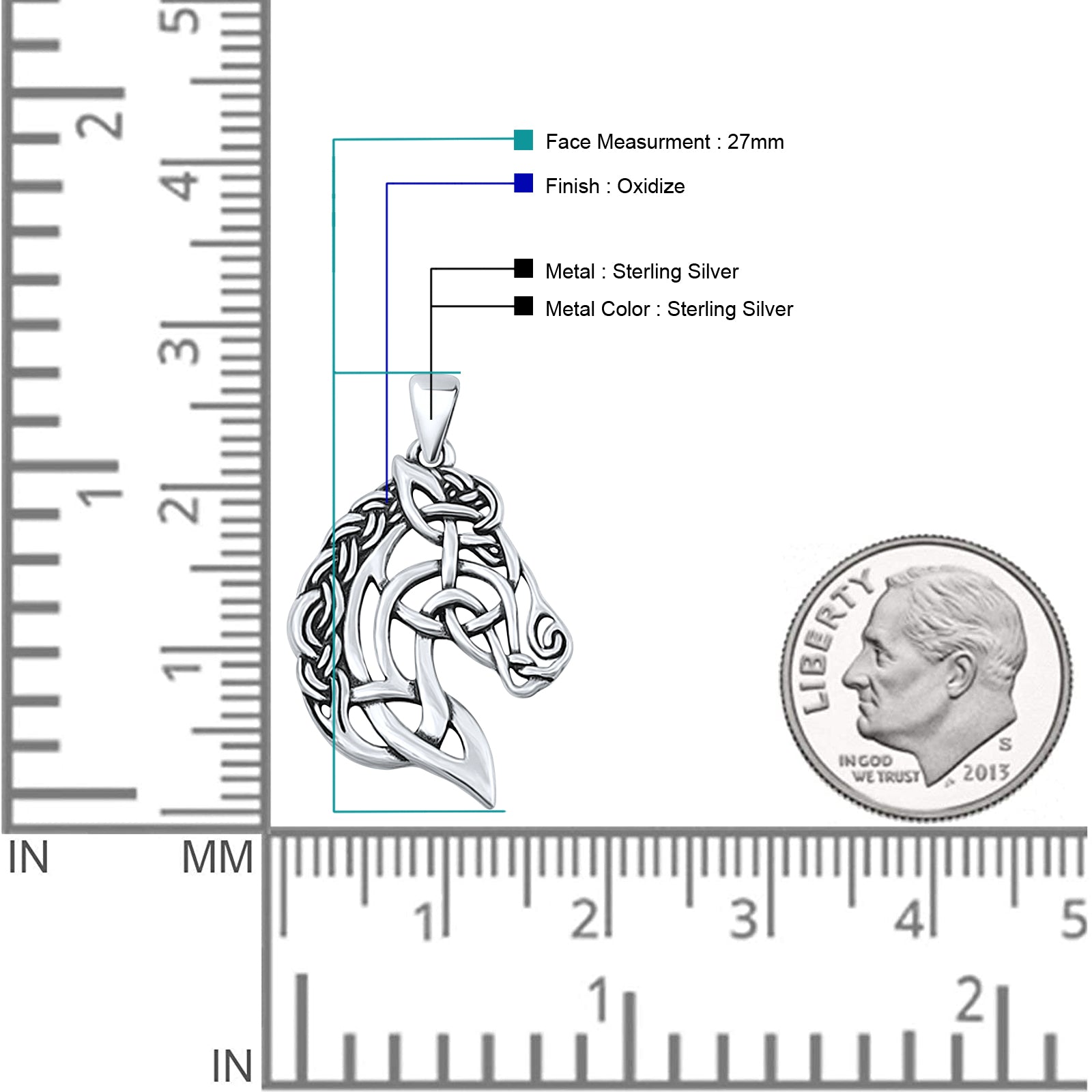 Horse Head Pendant Necklace