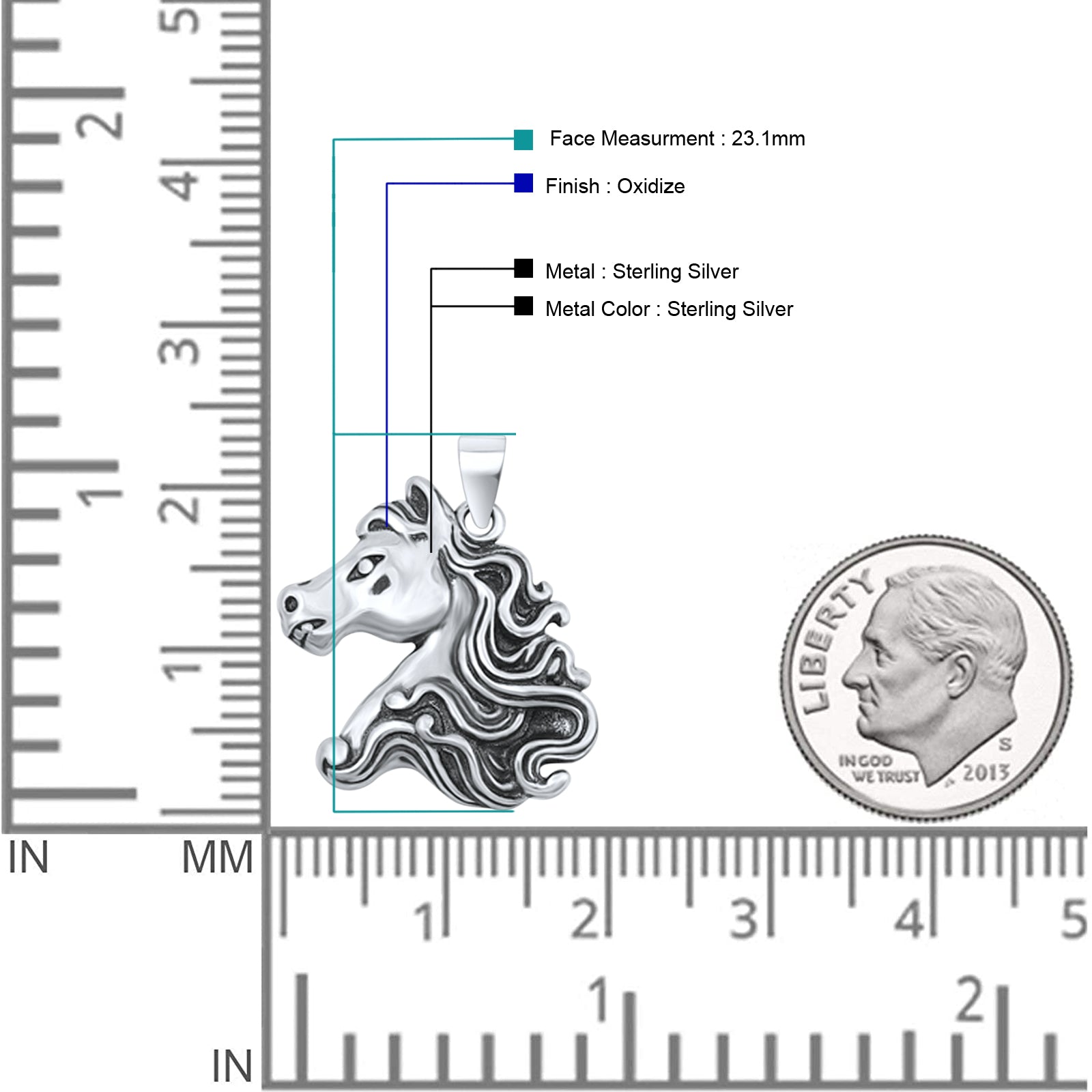 Horse Head Pendant Necklace