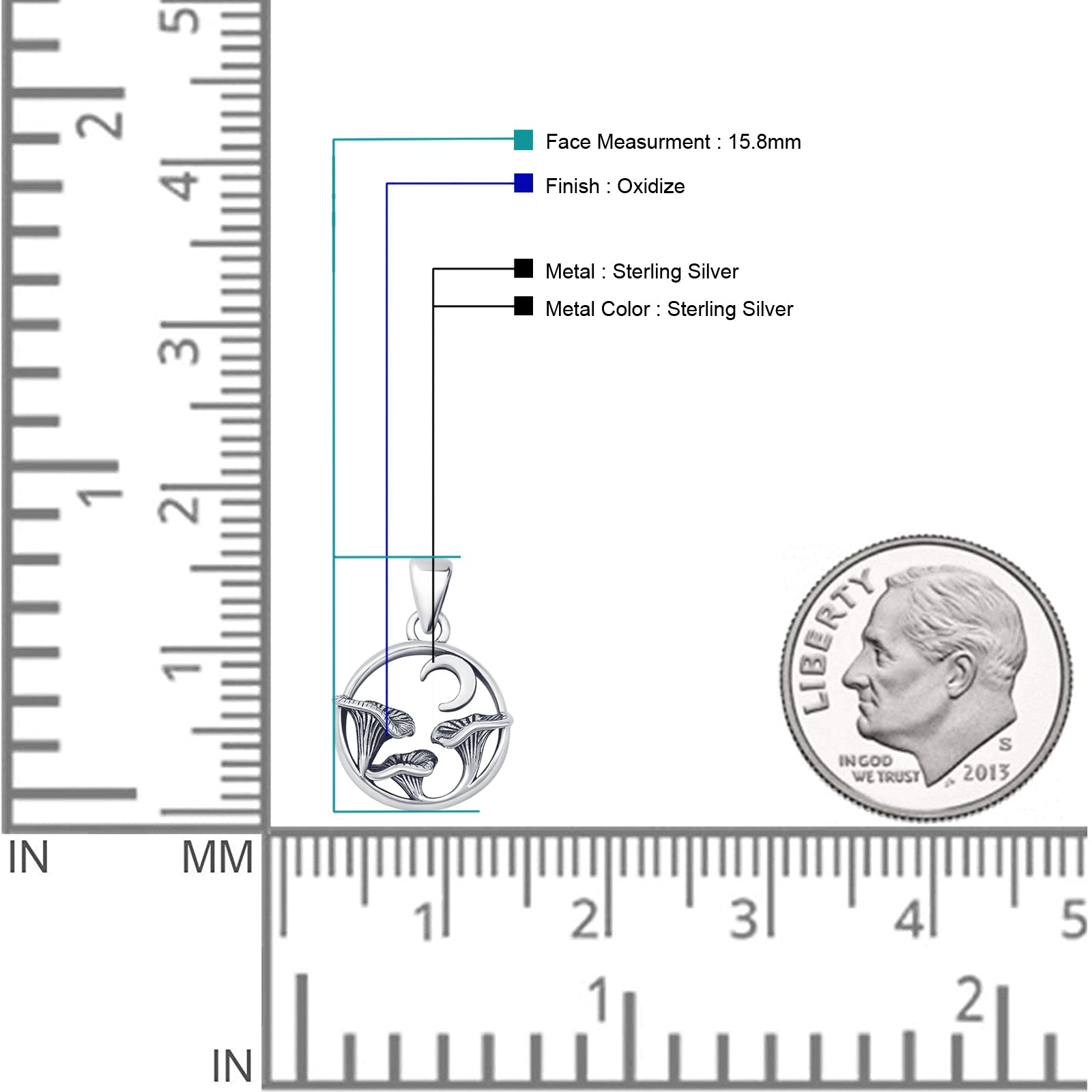 Mushroom Moon Pendant Necklace