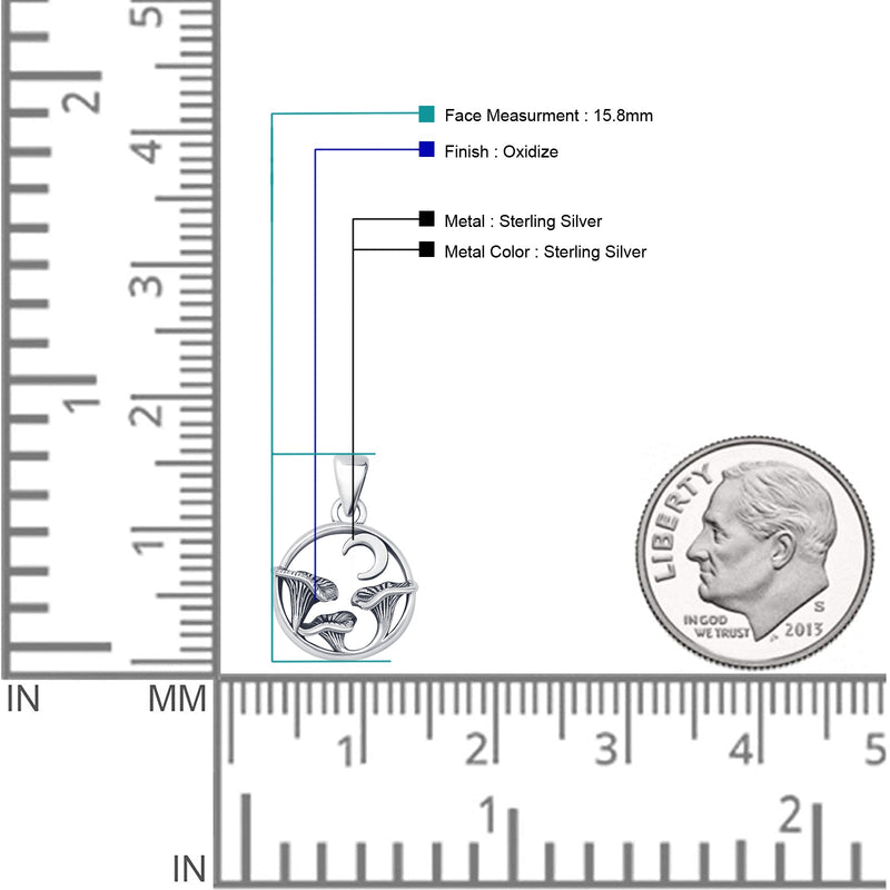 Mushroom Moon Pendant Necklace