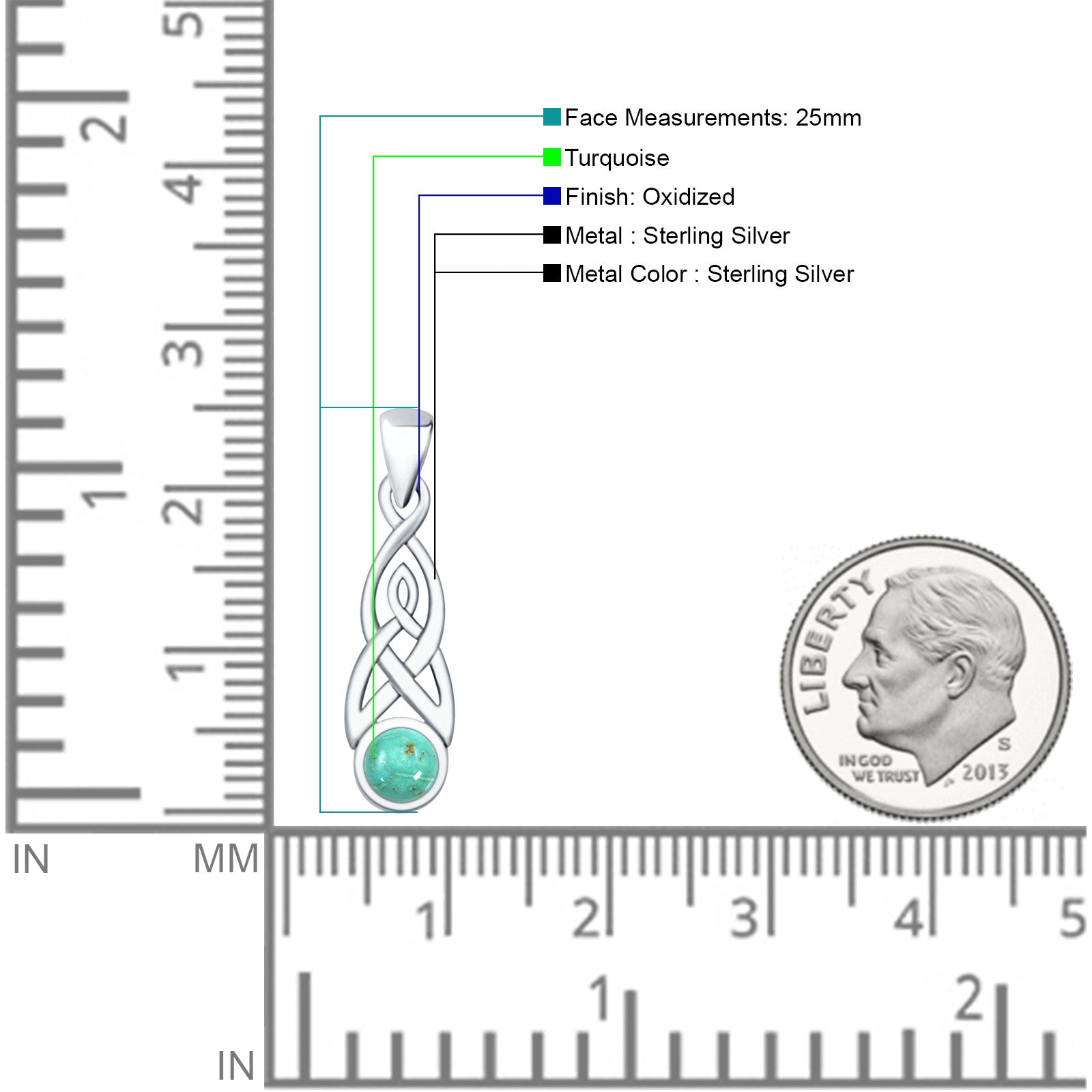 Oxidized Celtic Style Pendant