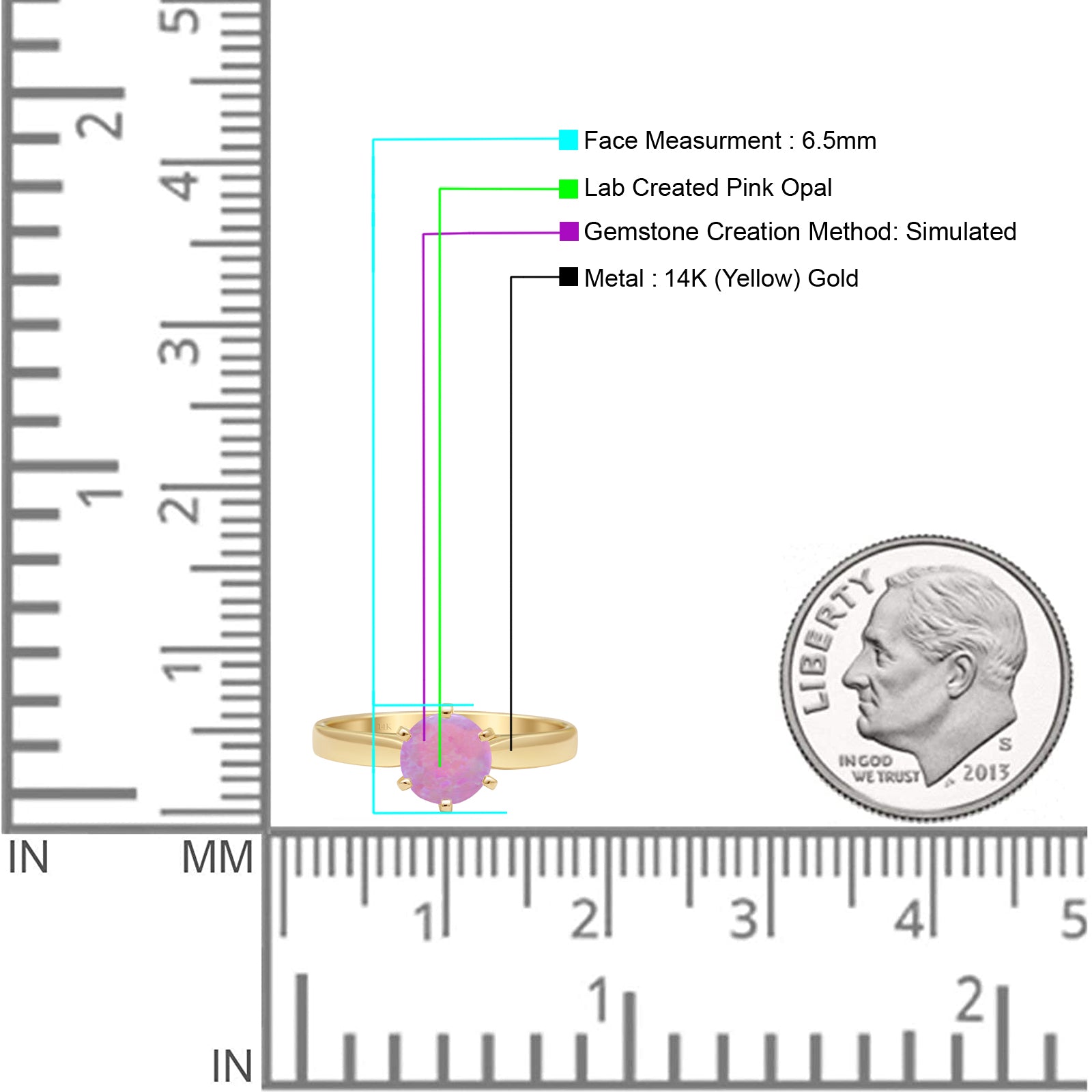 Round Solitaire Gold Ring