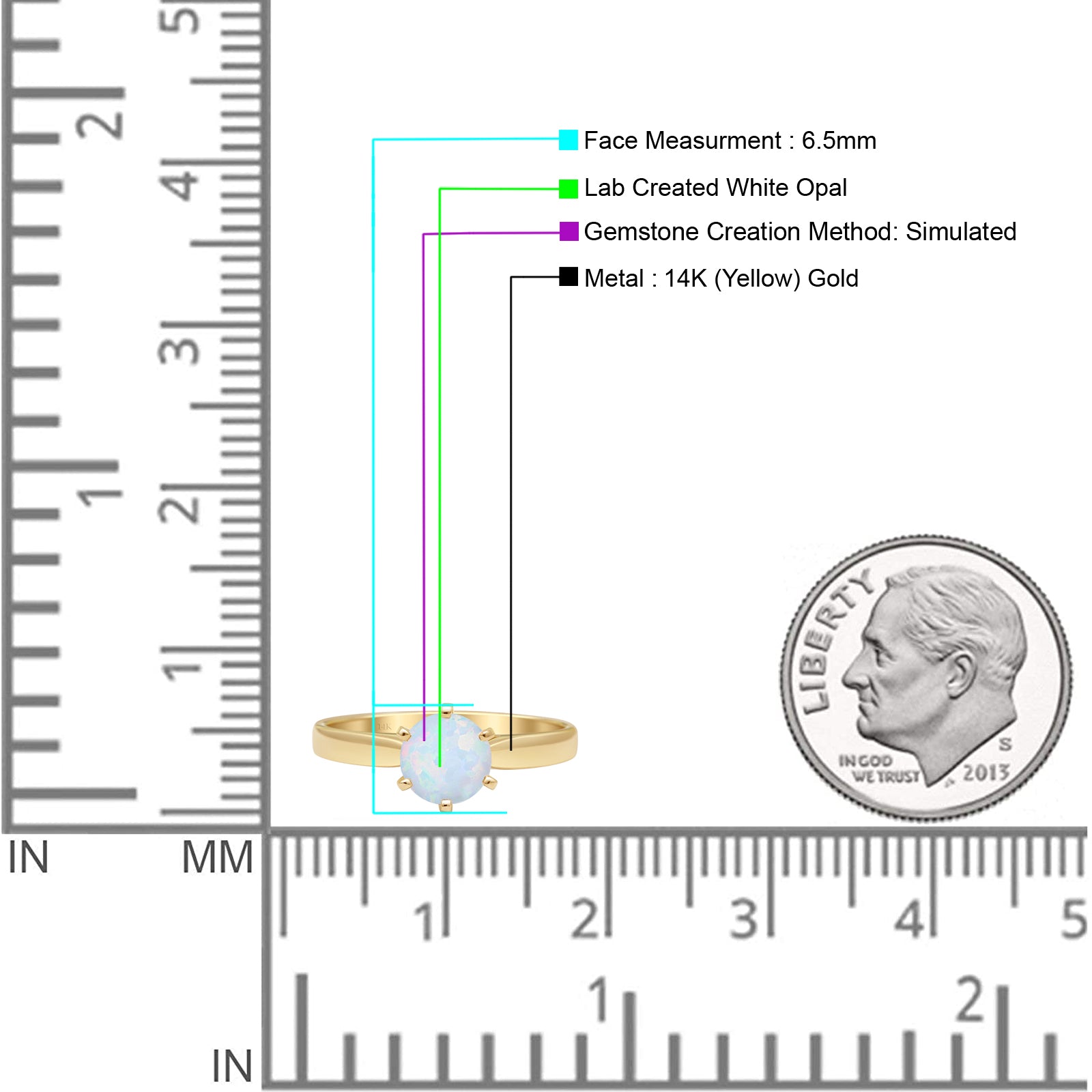 Round Solitaire Gold Ring