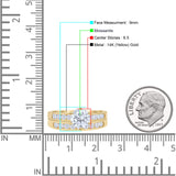 Two Piece Round Moissanite Cathedral Ring