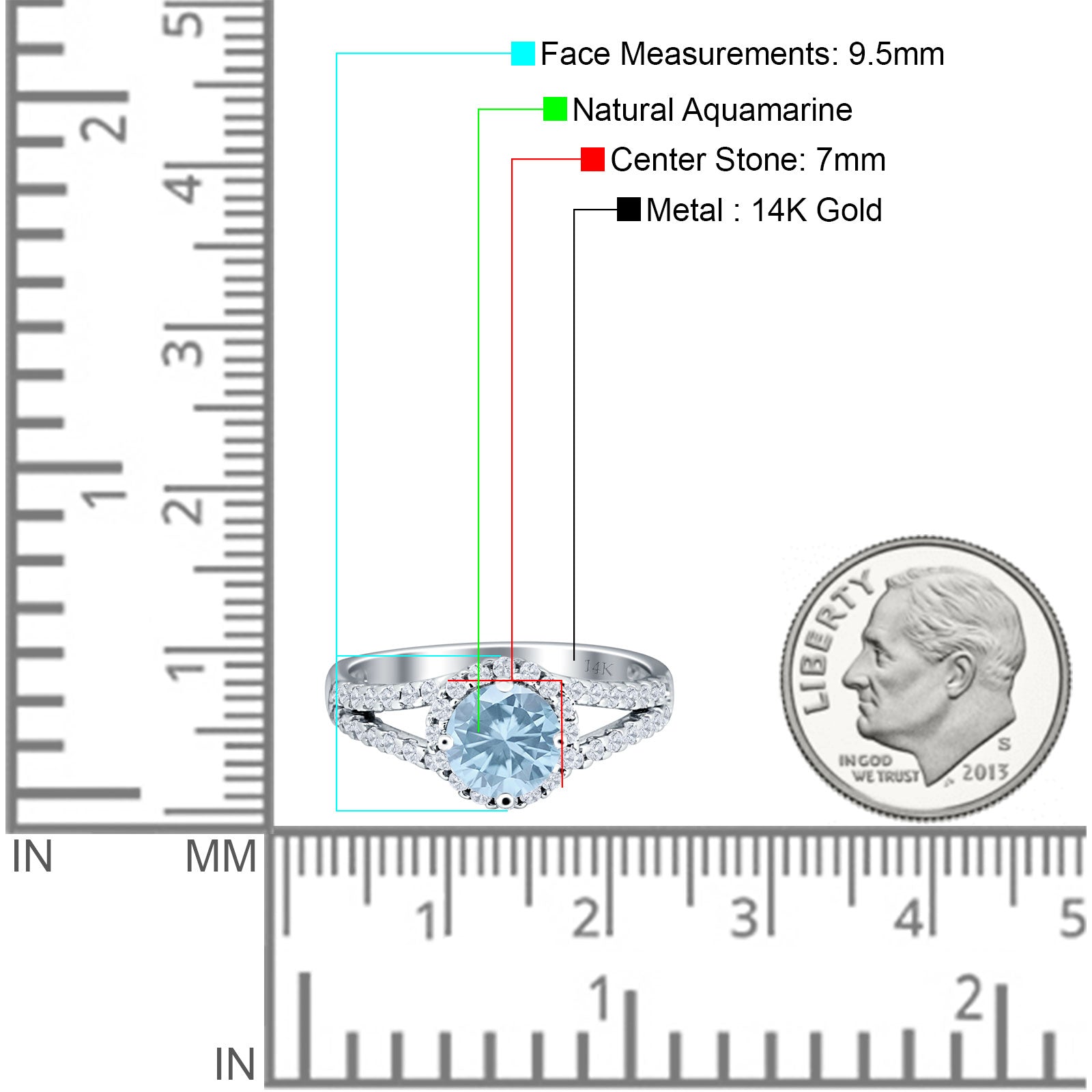 Round Halo Split Shank Gold Ring
