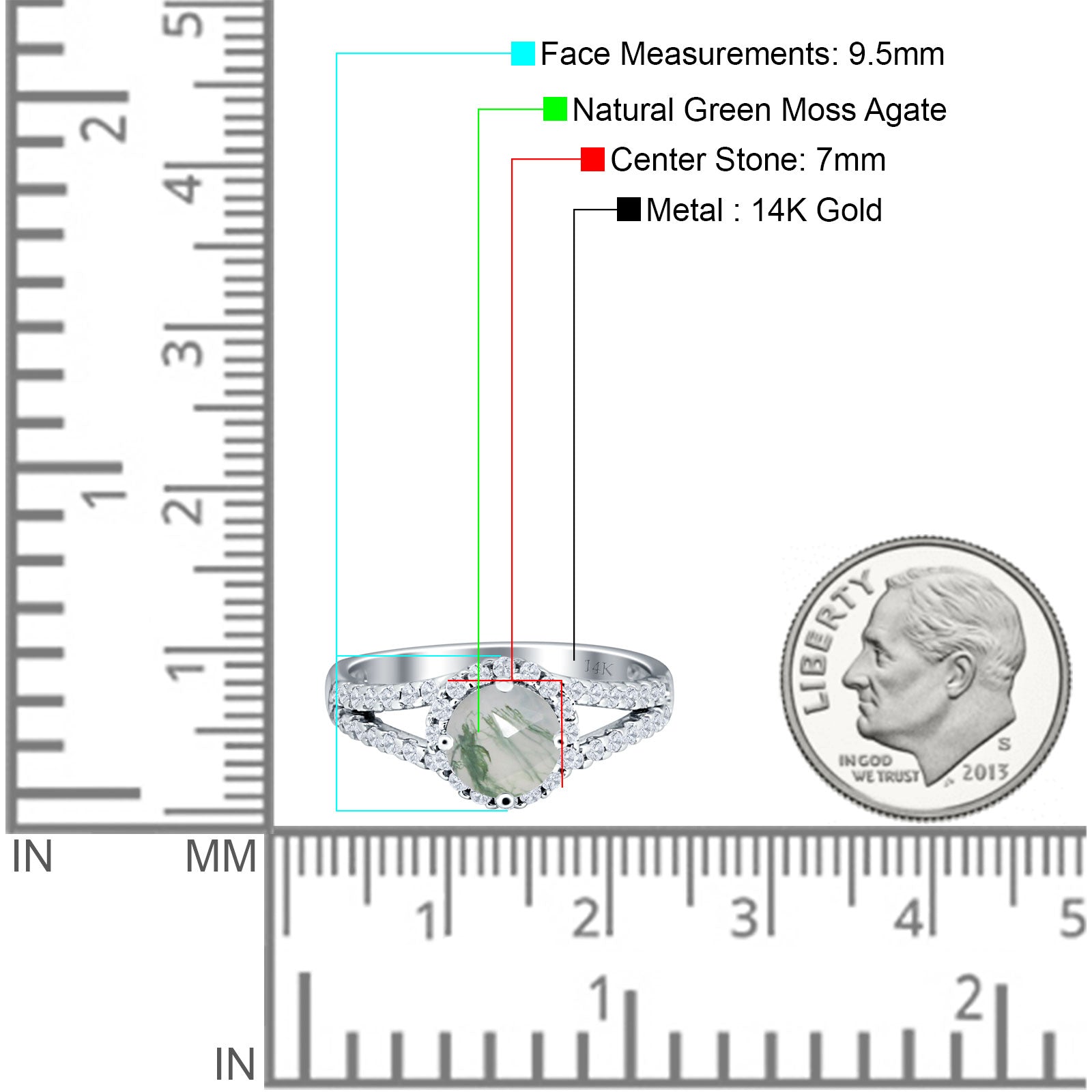 Round Halo Split Shank Gold Ring