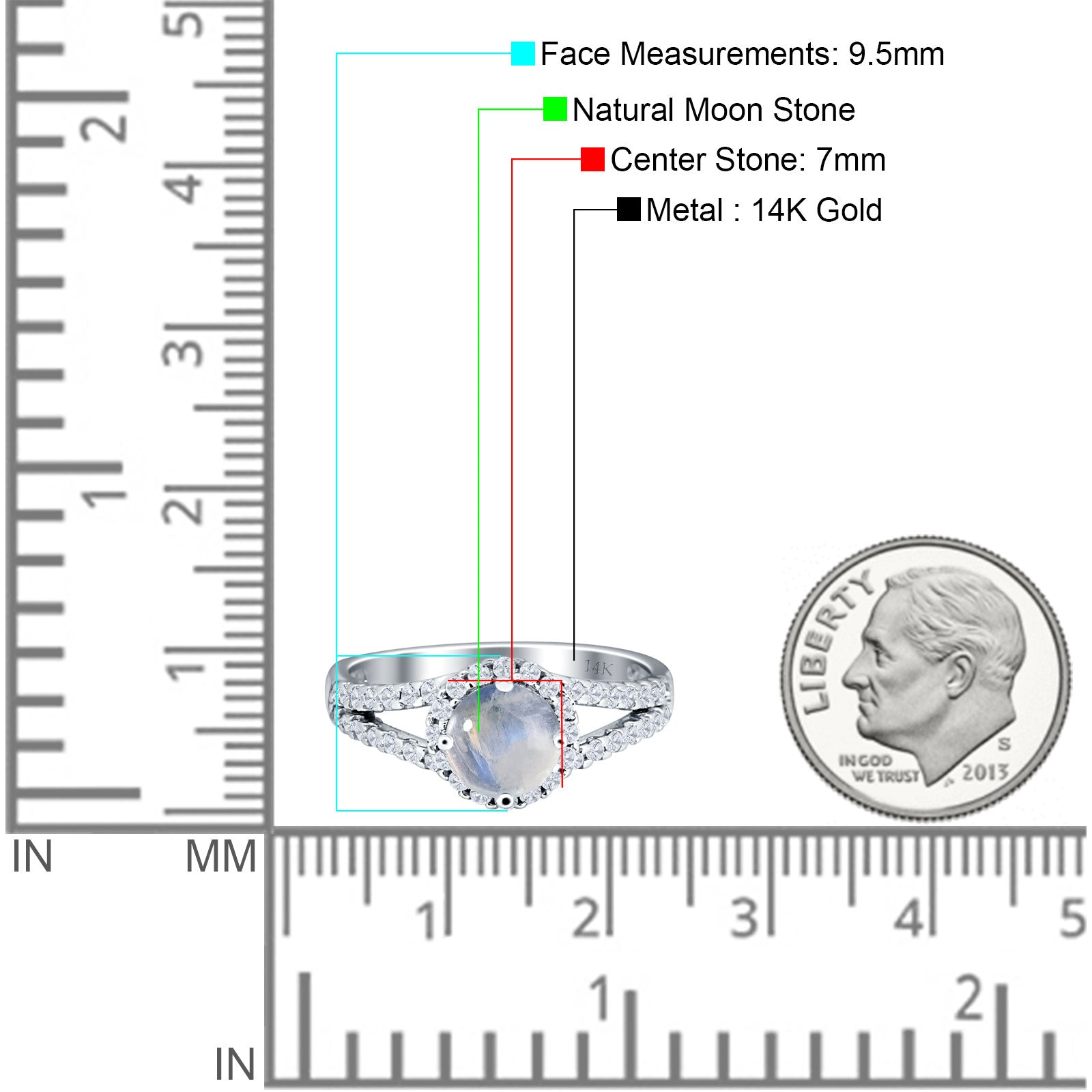 Round Halo Split Shank Gold Ring