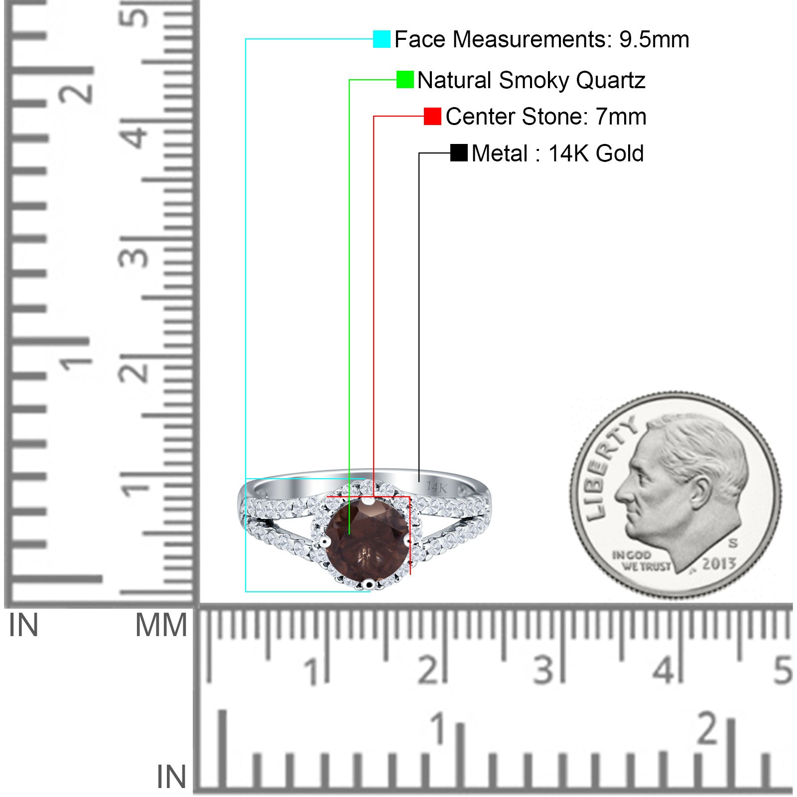 Round Halo Split Shank Gold Ring