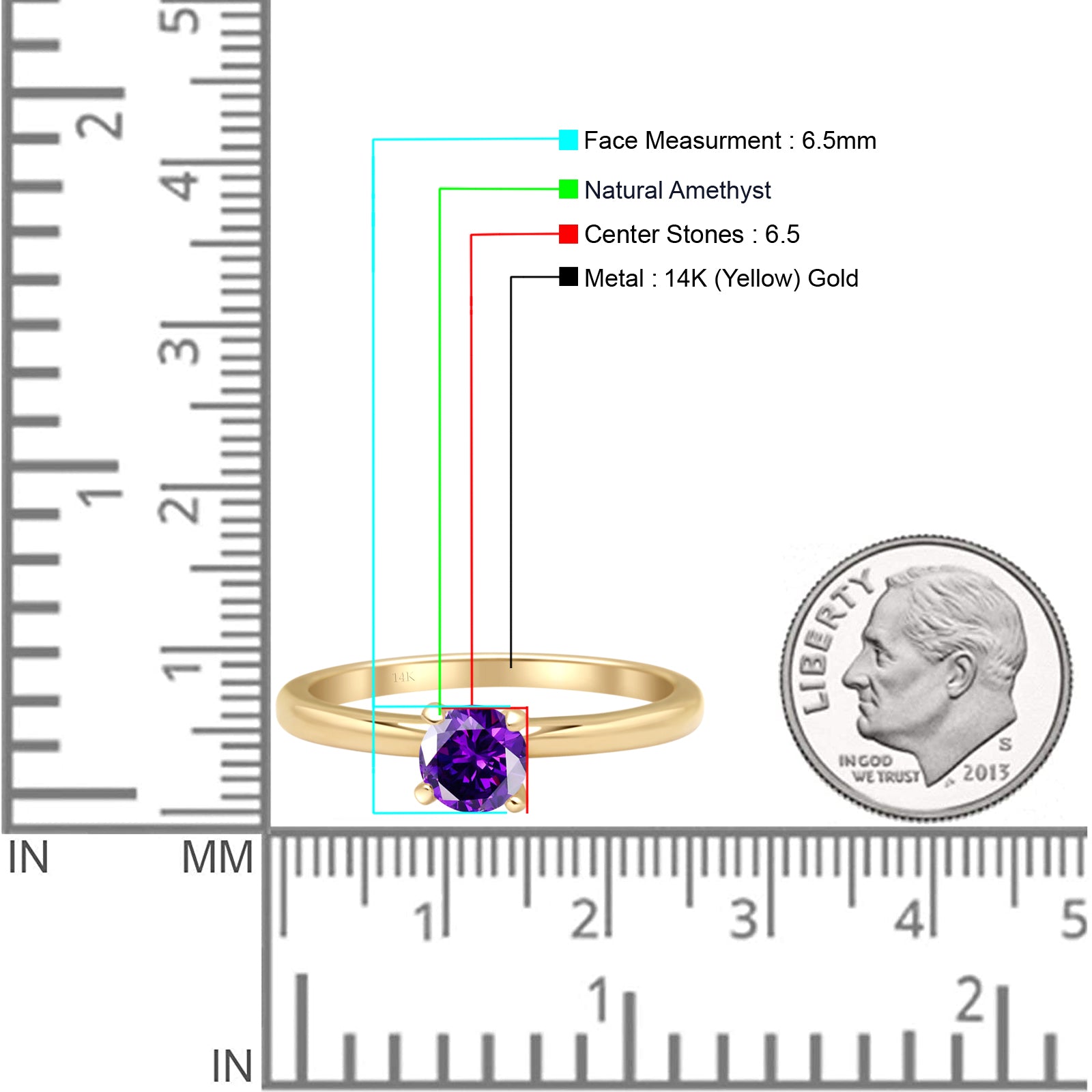 Minimalist Round Solitaire Gold Ring