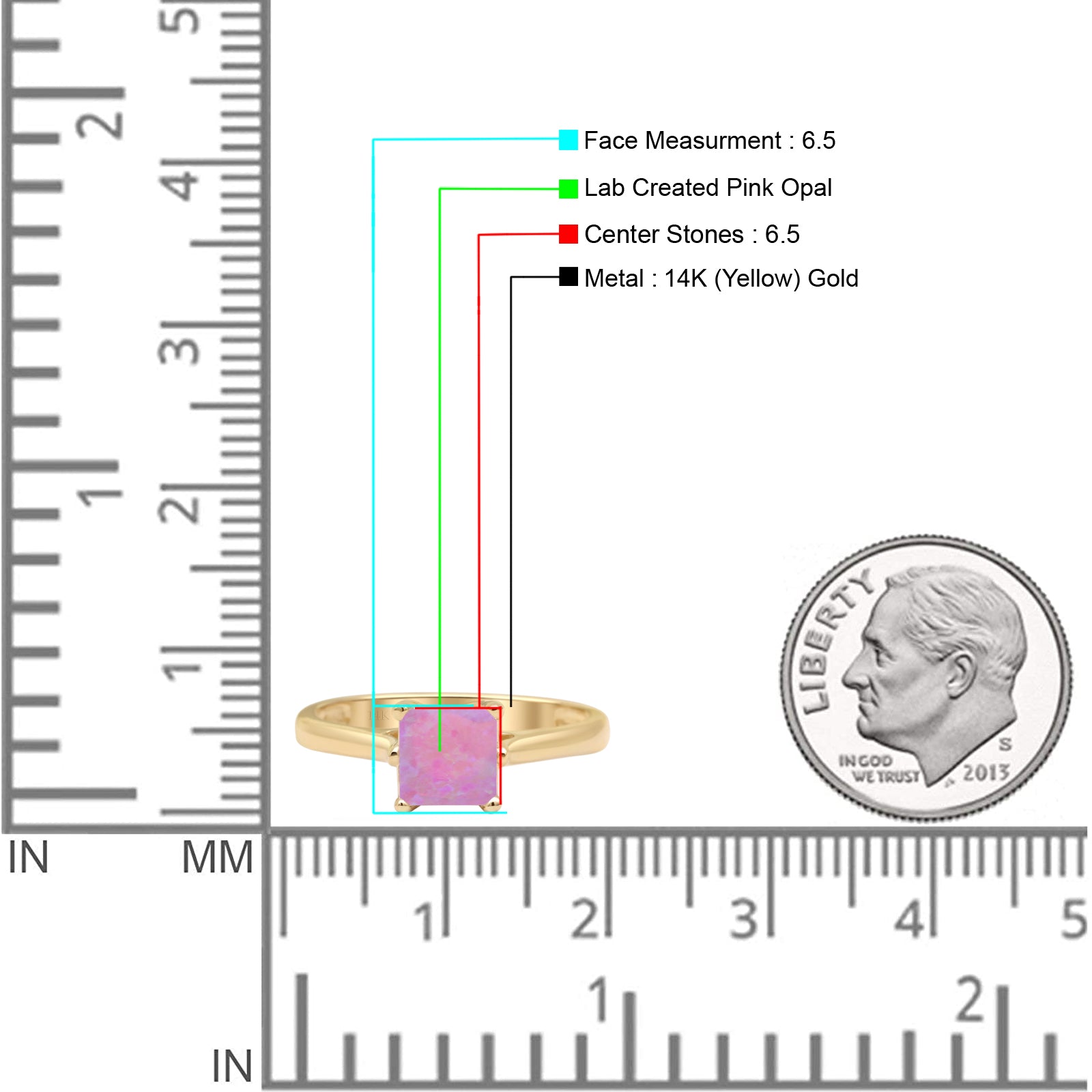 Princess Cut Solitaire Gold Ring