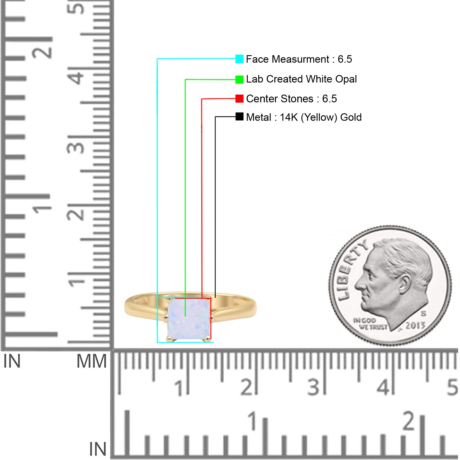Princess Cut Solitaire Gold Ring