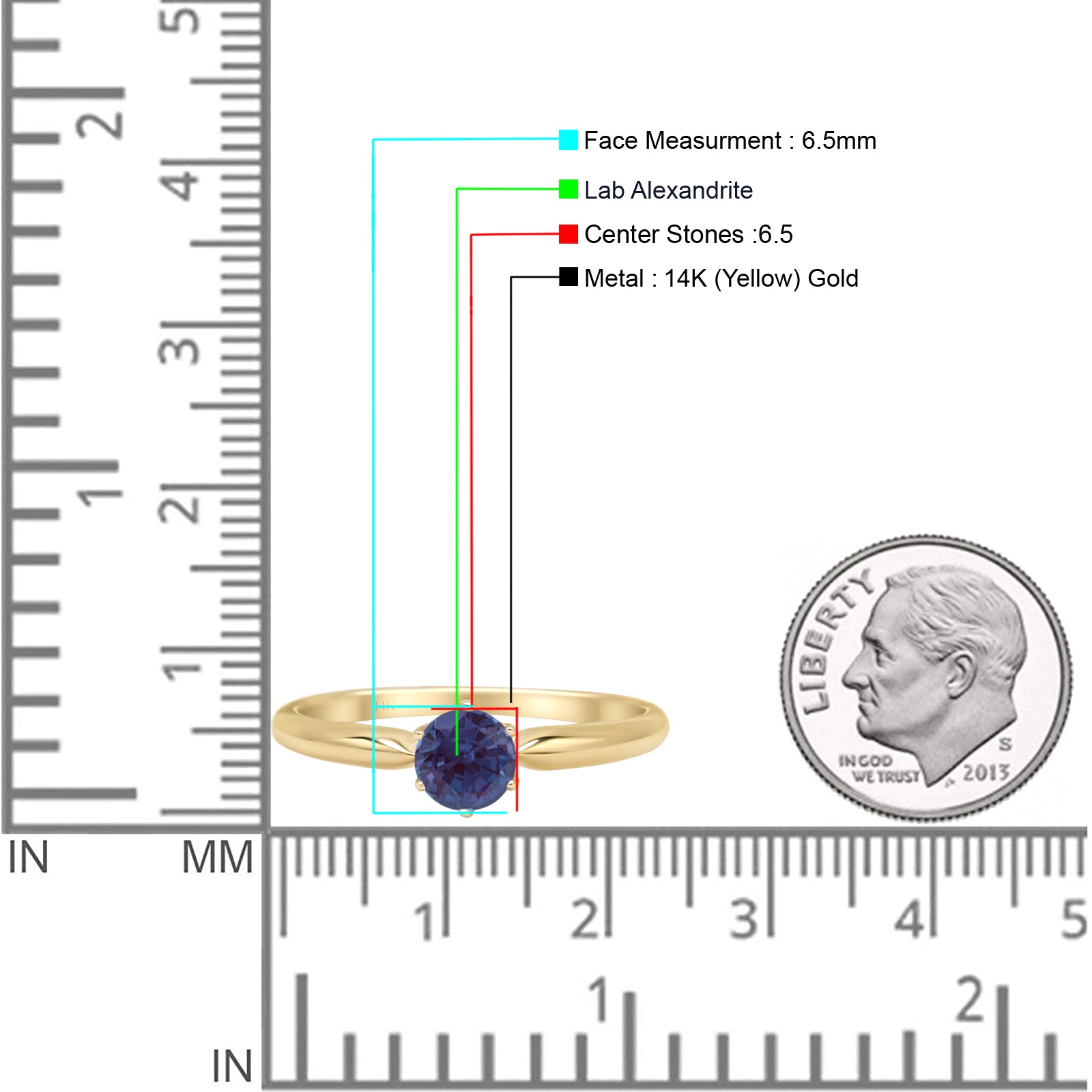 Round Solitaire Gold Ring