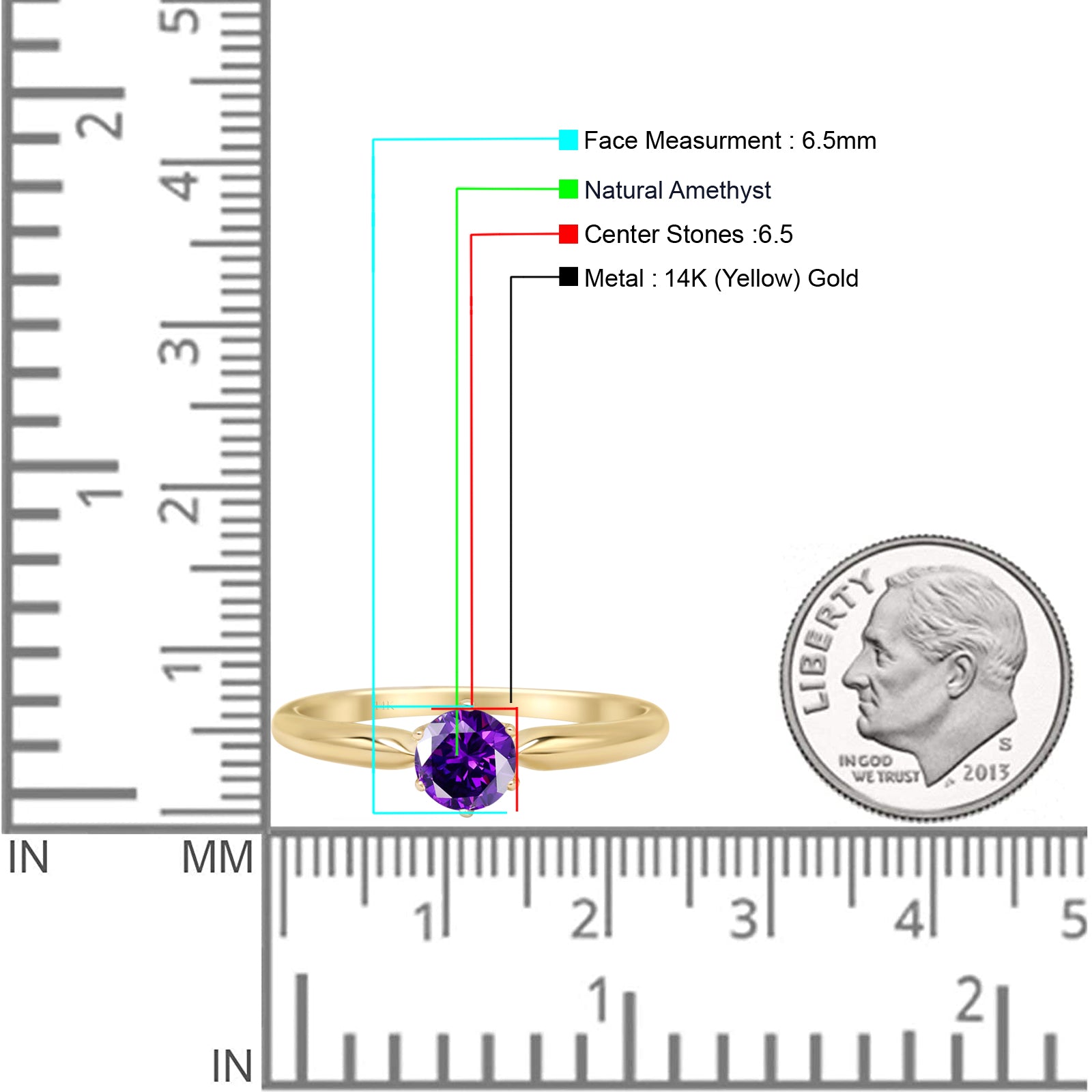 Round Solitaire Gold Ring
