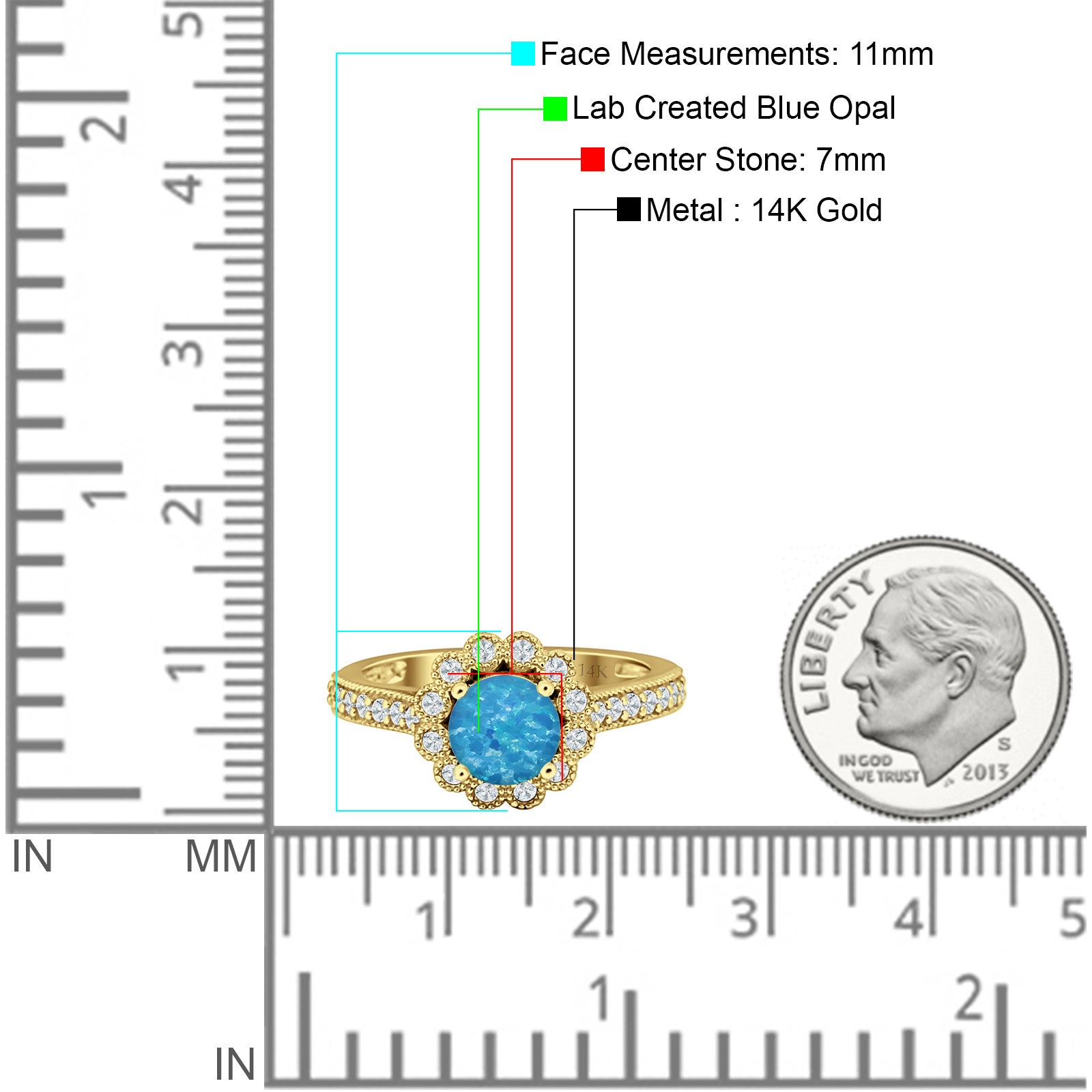 Round Flower Vintage Style Gold Ring