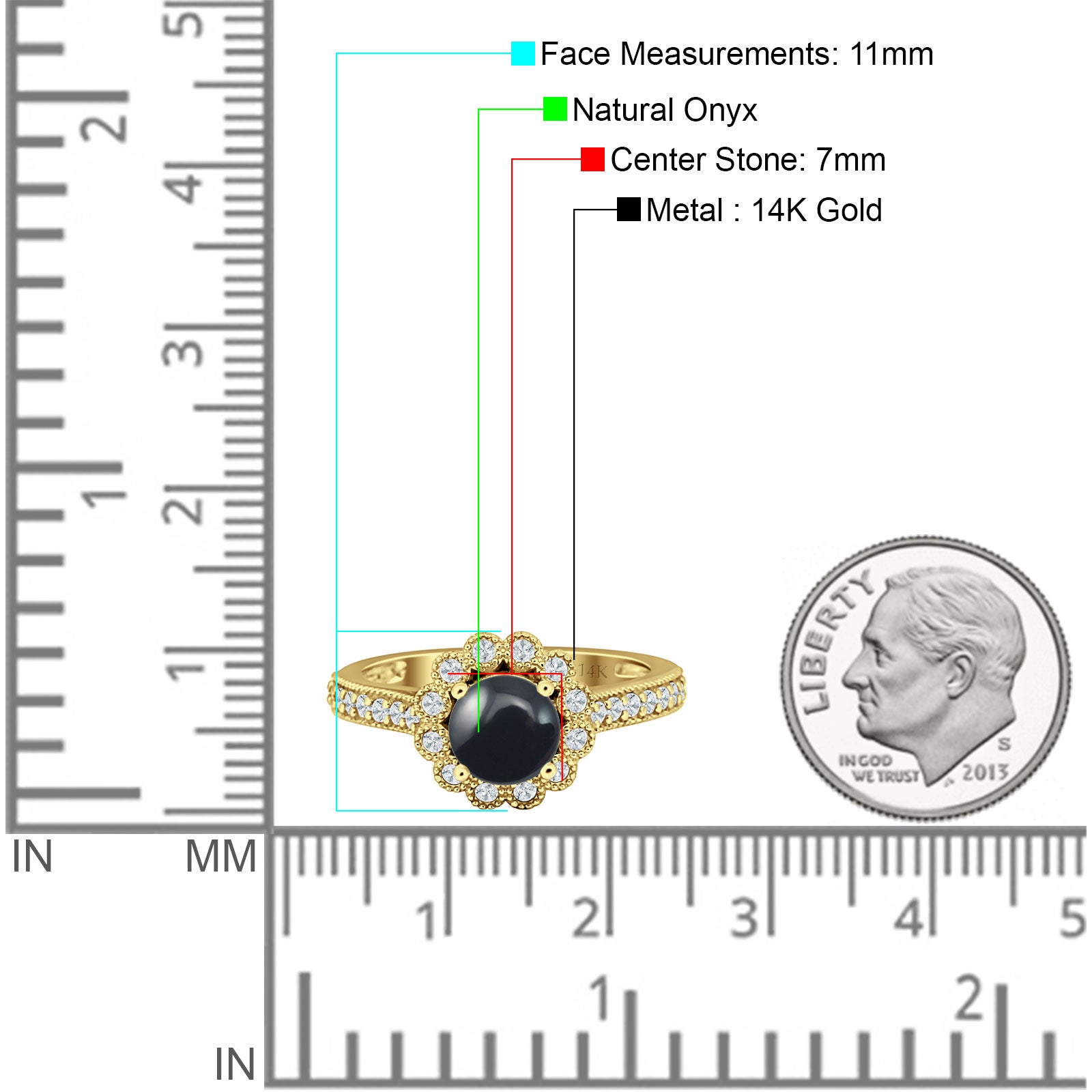 Round Floral Vintage Style Gold Ring