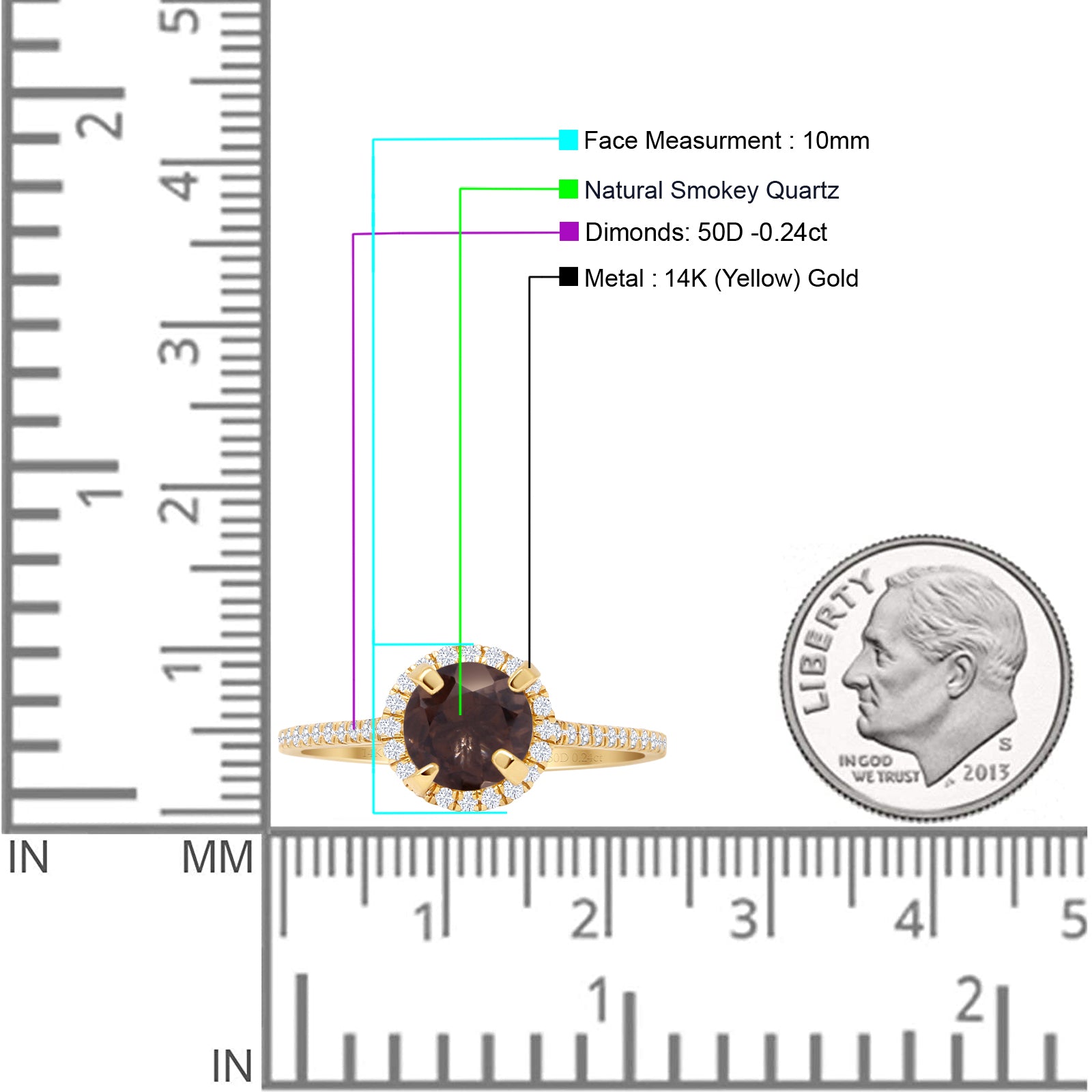 Round Halo Diamond Gold Ring