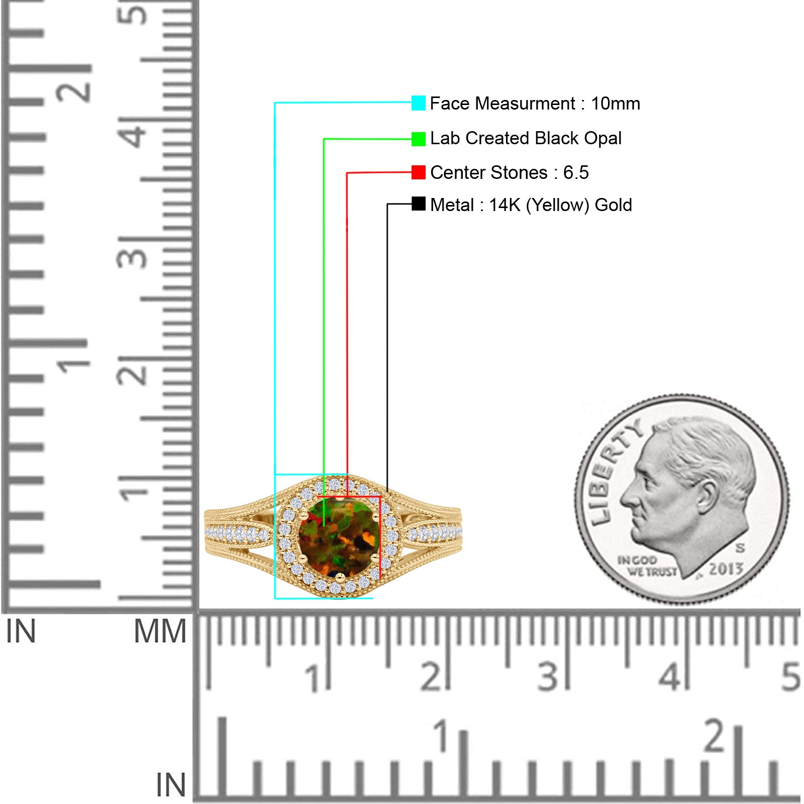 Round Halo Split Shank Beaded Gold Ring