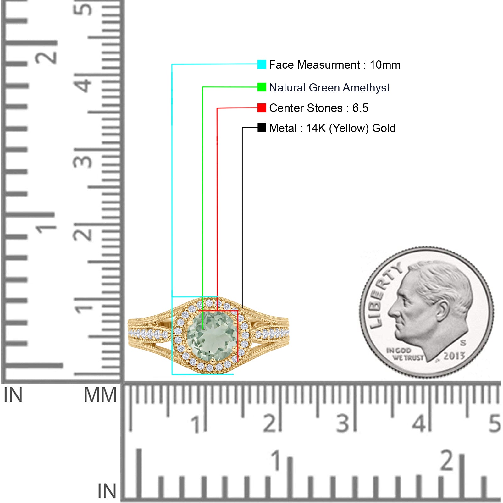 Round Halo Split Shank Bridal Gold Ring