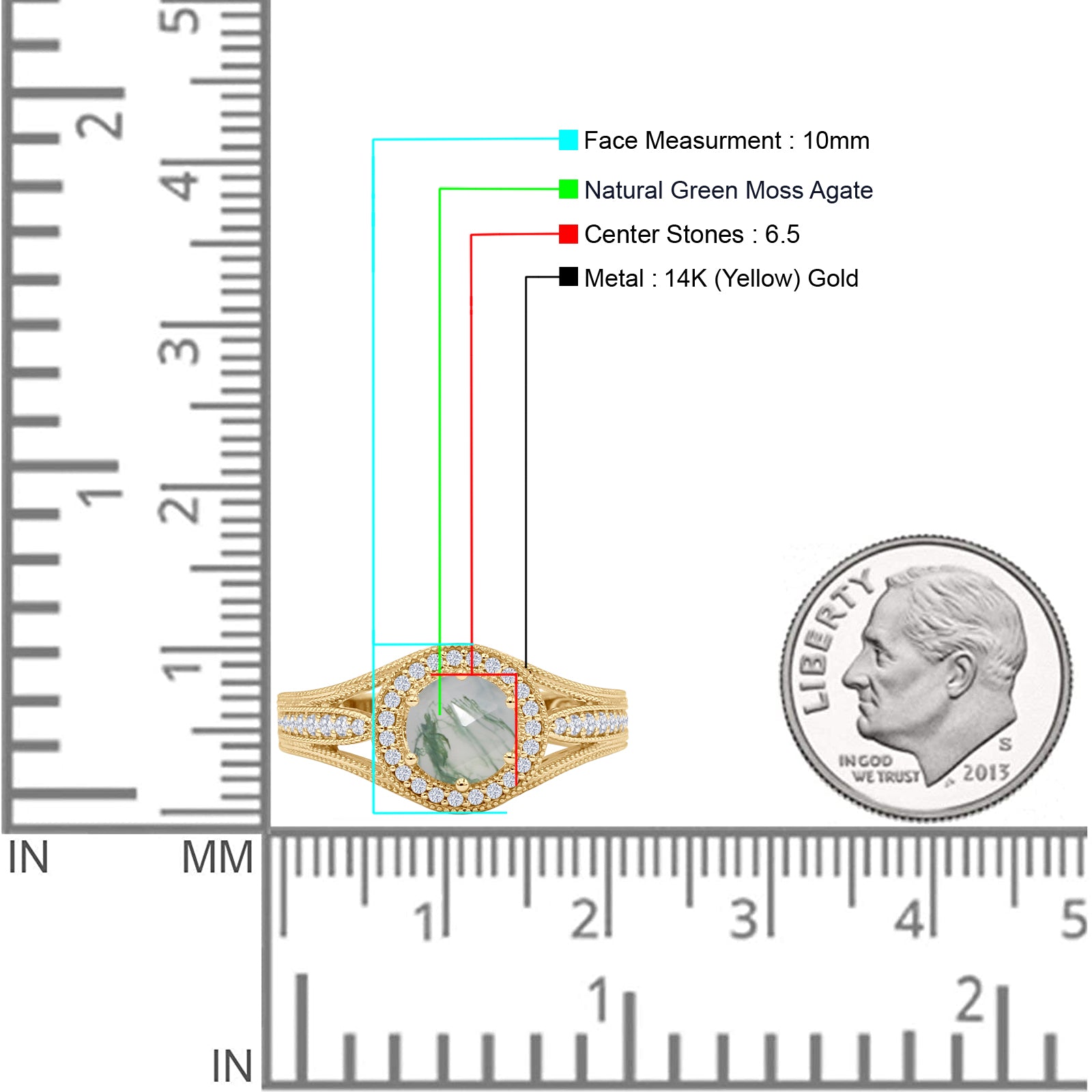 Round Halo Split Shank Bridal Gold Ring