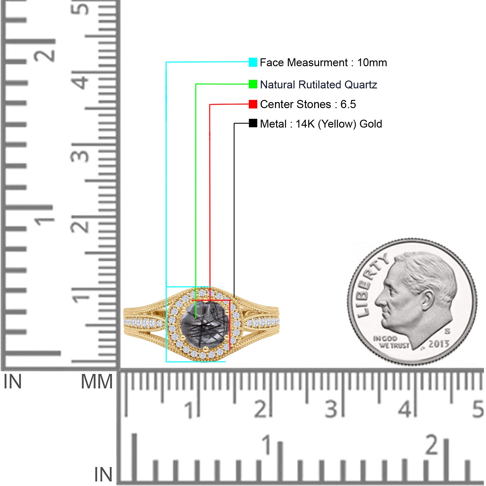Round Halo Split Shank Bridal Gold Ring