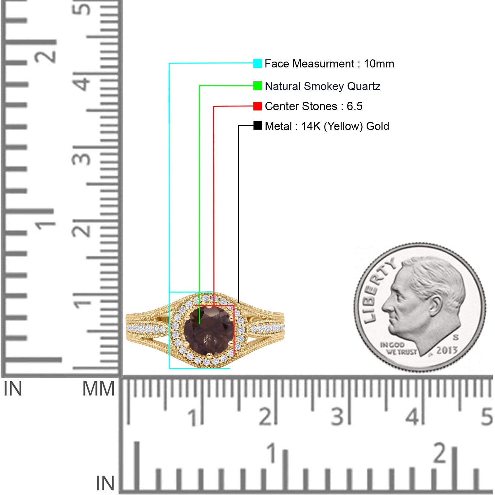 Round Halo Split Shank Bridal Gold Ring