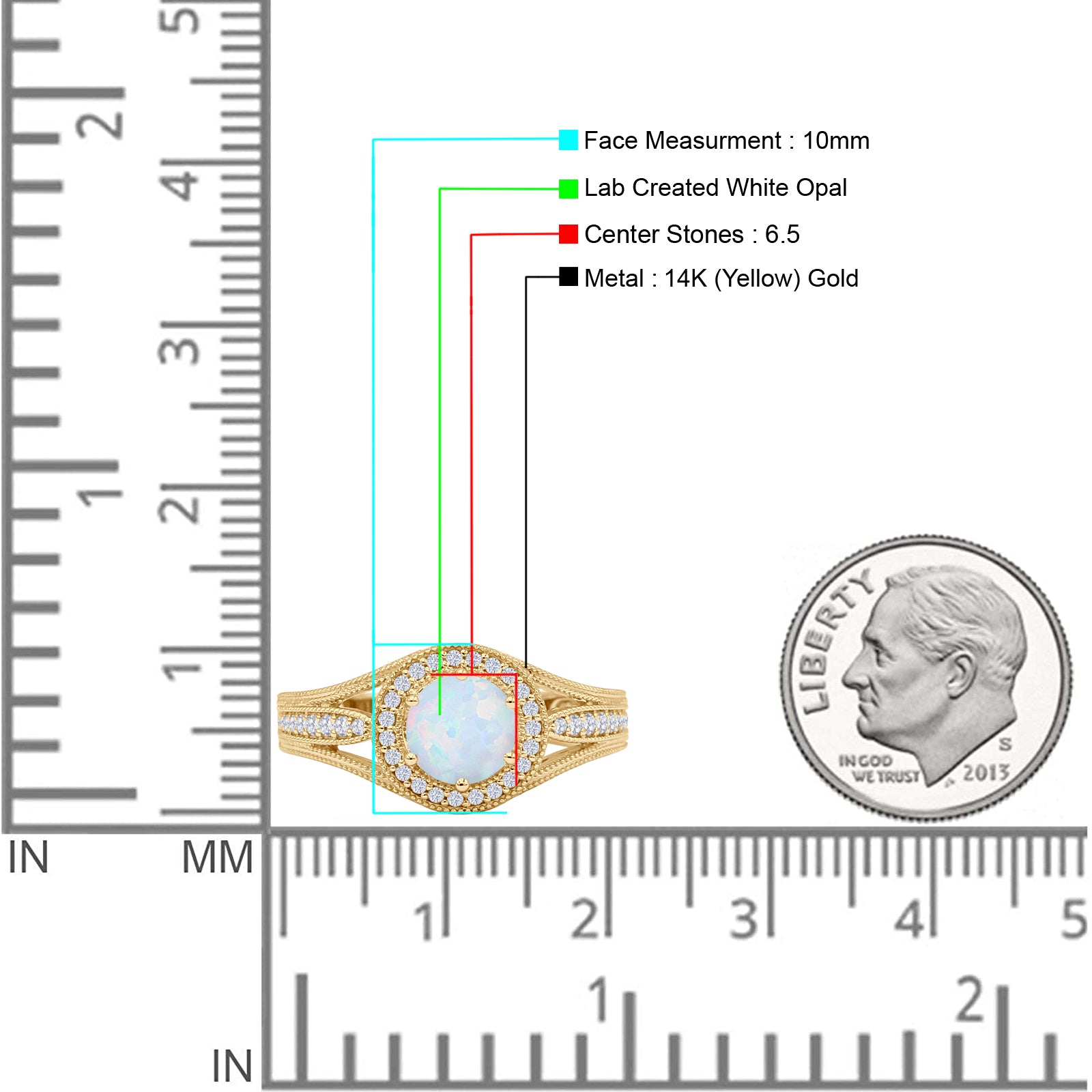 Round Halo Split Shank Beaded Gold Ring