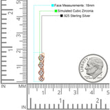 Leaf Style Hoop Earring Cubic Zirconia 925 Sterling Silver