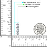 Leaf Style Hoop Earring Cubic Zirconia 925 Sterling Silver