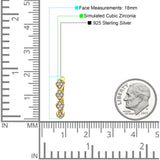 Leaf Style Hoop Earring Cubic Zirconia 925 Sterling Silver