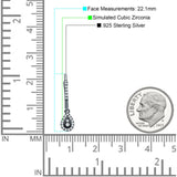 Pear Teardrop Hoop Earring Cubic Zirconia 925 Sterling Silver