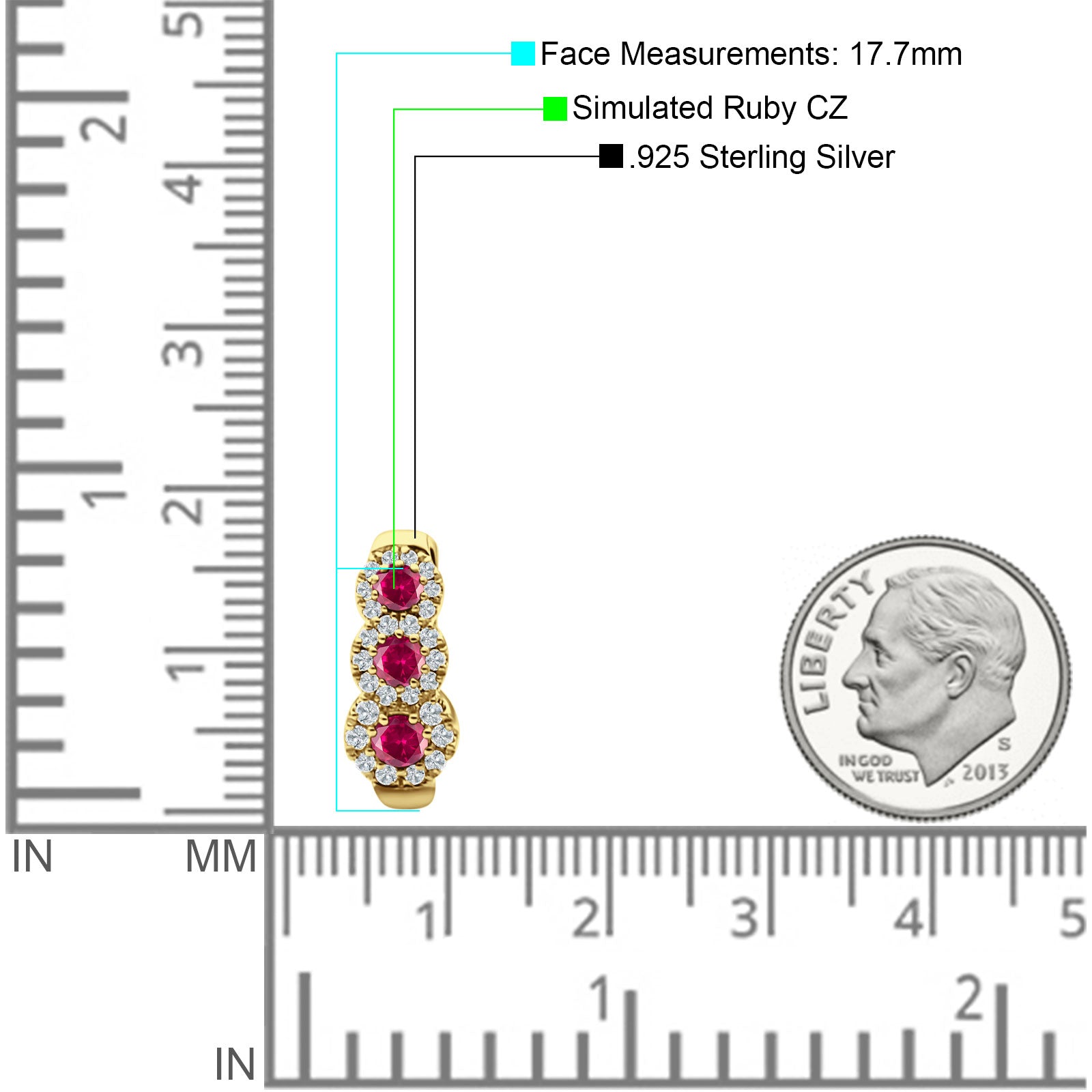 Three Round Halo Floral Hoop Earring Cubic Zirconia 925 Sterling Silver