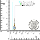 Emerald Cut Drop Dangle Hoop Earring Cubic Zirconia 925 Sterling Silver