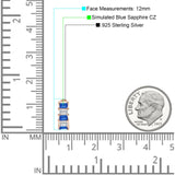 Minimalist Baguette Cubic Zirconia Huggie Hoop Earring Solid 925 Sterling Silver