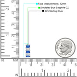 Minimalist Baguette Cubic Zirconia Huggie Hoop Earring Solid 925 Sterling Silver