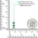 Minimalist Baguette Cubic Zirconia Huggie Hoop Earring Solid 925 Sterling Silver