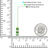 Minimalist Baguette Cubic Zirconia Huggie Hoop Earring Solid 925 Sterling Silver