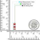 Minimalist Baguette Cubic Zirconia Huggie Hoop Earring Solid 925 Sterling Silver