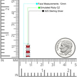 Minimalist Baguette Cubic Zirconia Huggie Hoop Earring Solid 925 Sterling Silver