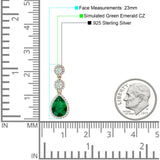 Pear Teardrop Halo Drop Dangle Earring Cubic Zirconia 925 Sterling Silver