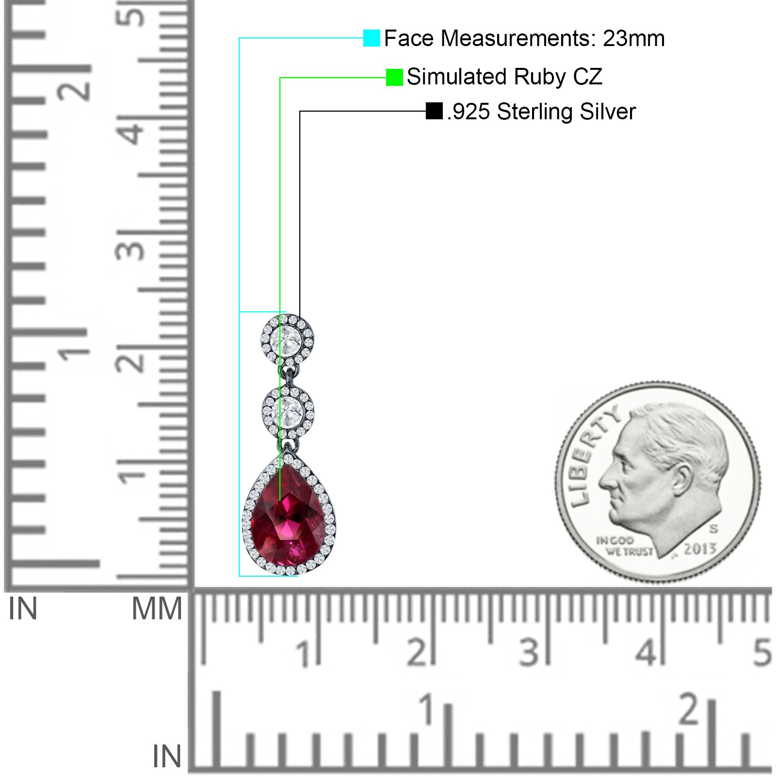 Pear Teardrop Halo Drop Dangle Earring Cubic Zirconia 925 Sterling Silver