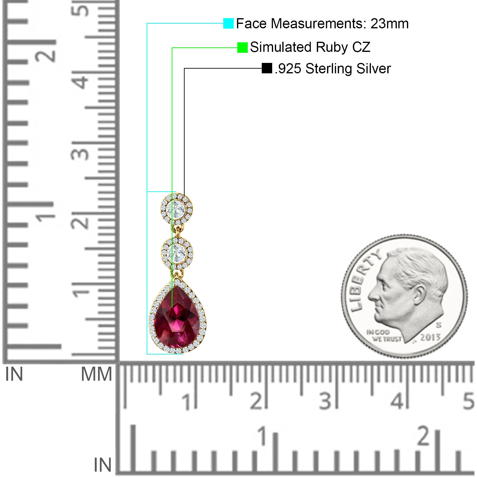 Pear Teardrop Halo Drop Dangle Earring Cubic Zirconia 925 Sterling Silver