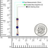 Round Cubic Zirconia Huggie Hoop Earring 925 Sterling Silver
