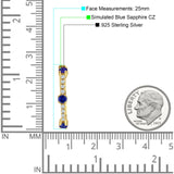 Round Cubic Zirconia Huggie Hoop Earring 925 Sterling Silver